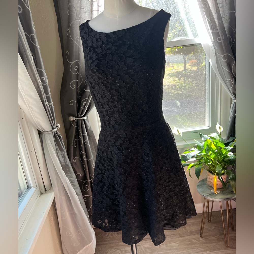 Lace black dress with key hole back